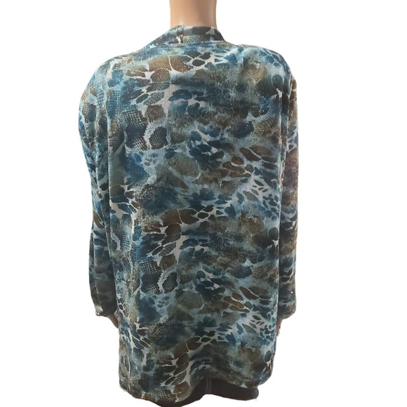 Added Dimensions for Catherines 3X (26W/28W) Animal Print Metallic Cardigan - Picture 4 of 9
